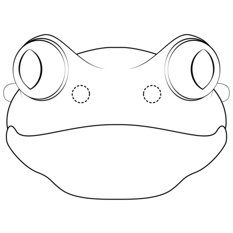 Tree Frog Mask Coloring Page